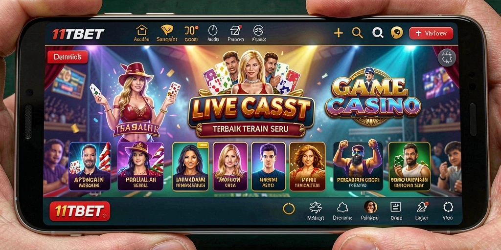 Screenshot gameplay Live Casino 11TBET yang mendebarkan.