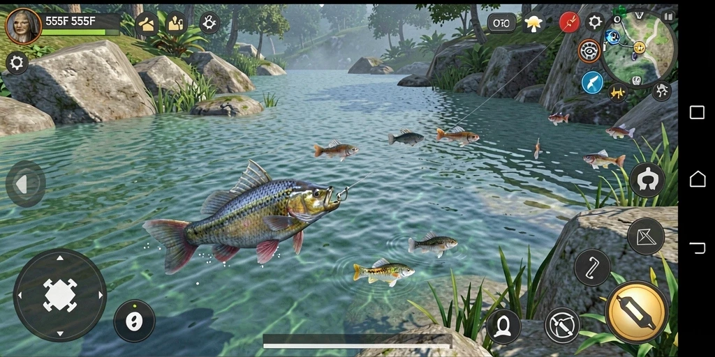 Tangkapan ikan besar di gameplay 555F yang seru.