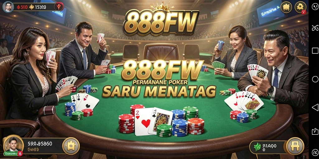 Screenshot gameplay 888FW menampilkan aksi Poker seru dan interaktif.