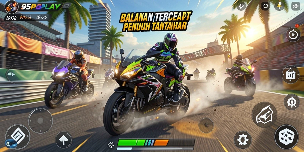 Gameplay balapan motor yang mendebarkan di 95PGPLAY.