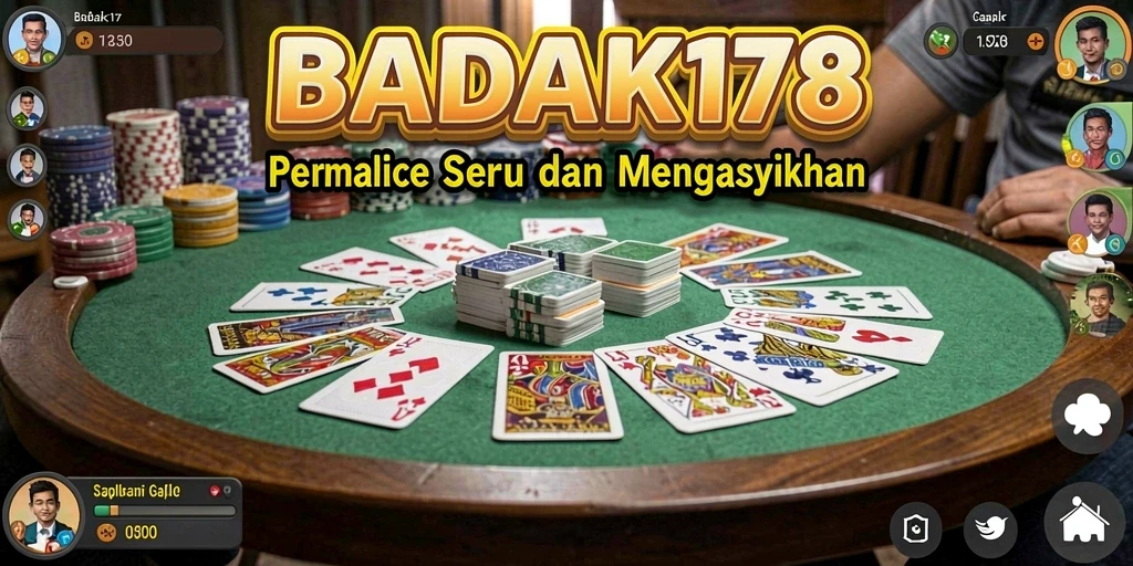 Tampilan gameplay Gaple yang seru dan interaktif di BADAK178.