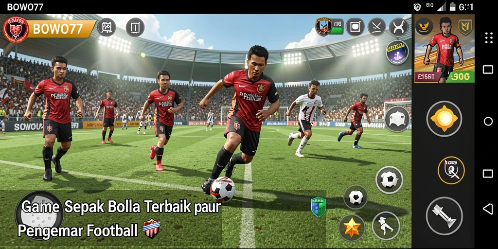 Tampilan gameplay BOWO77 yang mendebarkan dalam pertandingan sepak bola.