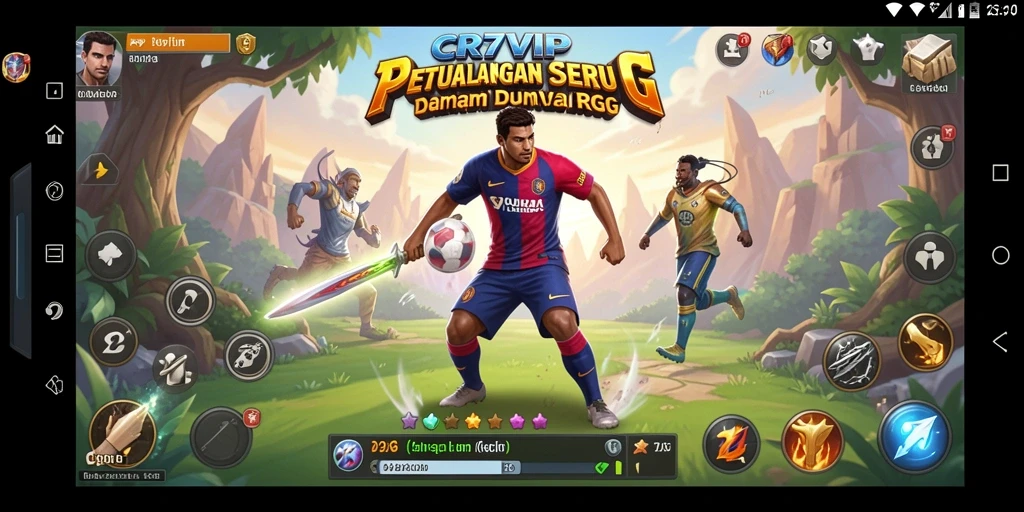Tampilan menarik dari gameplay petualangan RPG CR7VIP.