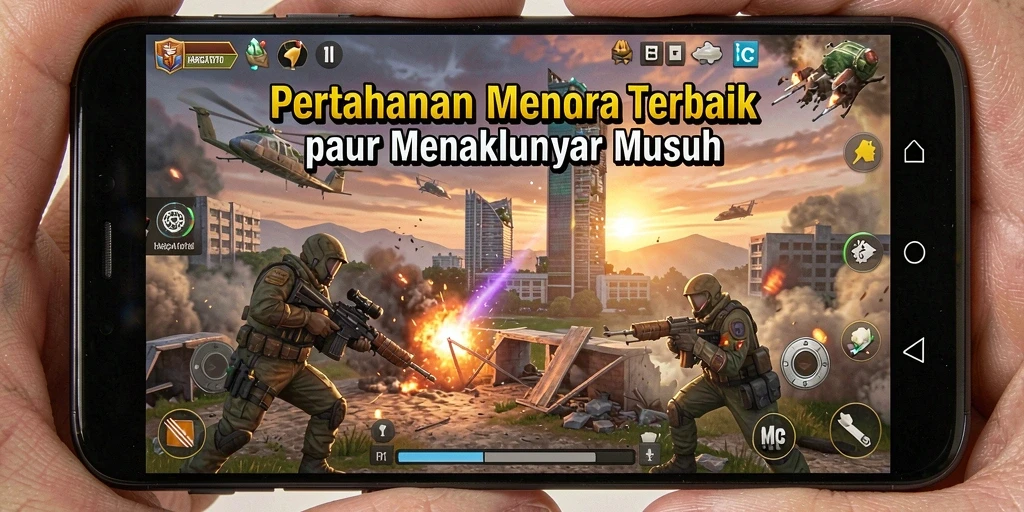 Gameplay menara pertahanan yang seru dan menantang