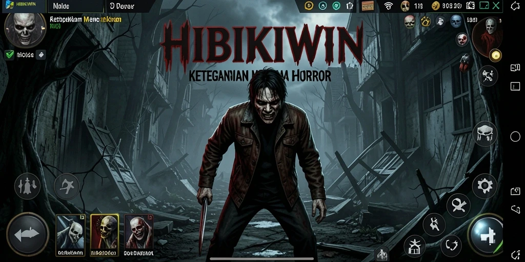 Tangkapan layar HIBIKIWIN menampilkan suasana gameplay Horror yang mencekam.