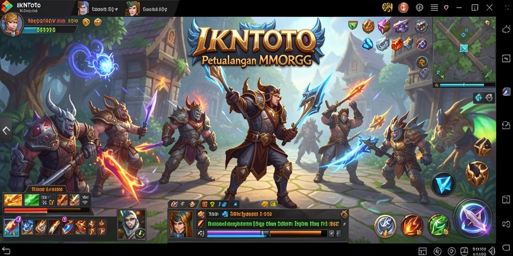 Screenshot gameplay IKNTOTO yang menunjukkan pertarungan epik di dunia MMORPG.
