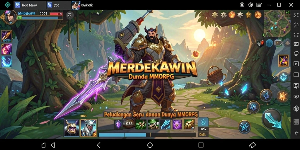 Gameplay seru dan kolaboratif dari MERDEKAWIN dalam dunia MMORPG.