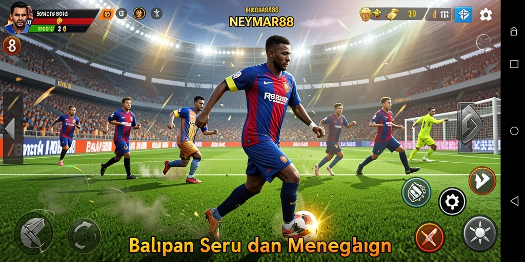Screenshot gameplay balapan di NEYMAR88 yang menegangkan.