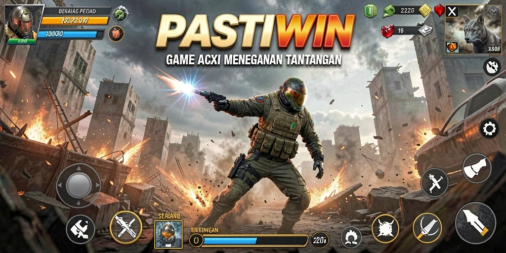 Tampilan gameplay PASTIWIN yang penuh aksi dan seru.