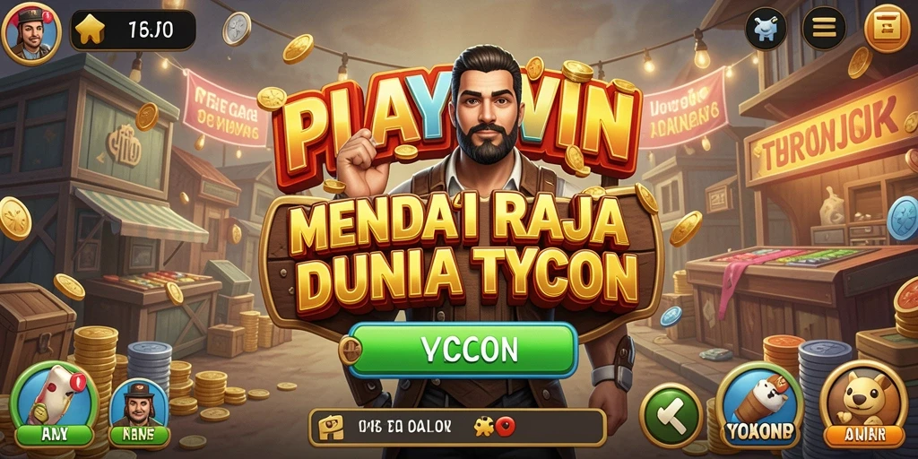 Screenshot gameplay PLAYWIN menampilkan strategi bisnis yang seru.