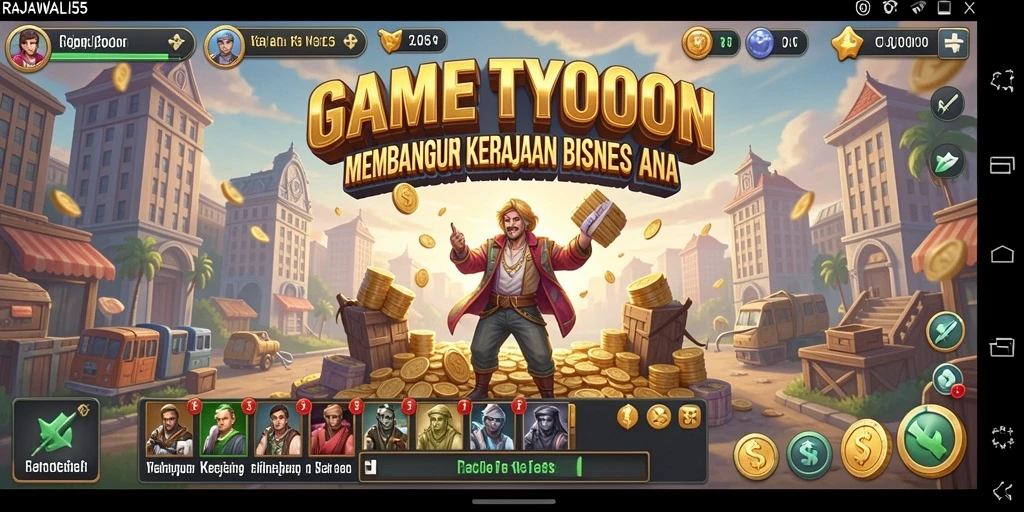 Screenshot utama <strong>RAJAWALI55</strong> menampilkan gameplay Tycoon yang menarik.