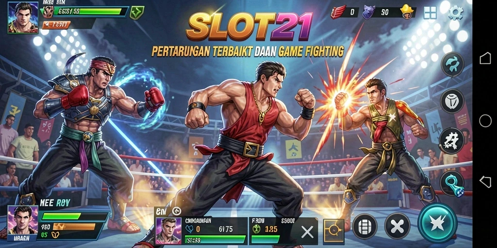 Tampilan seru gameplay SLOT21 dalam pertarungan Fighting.