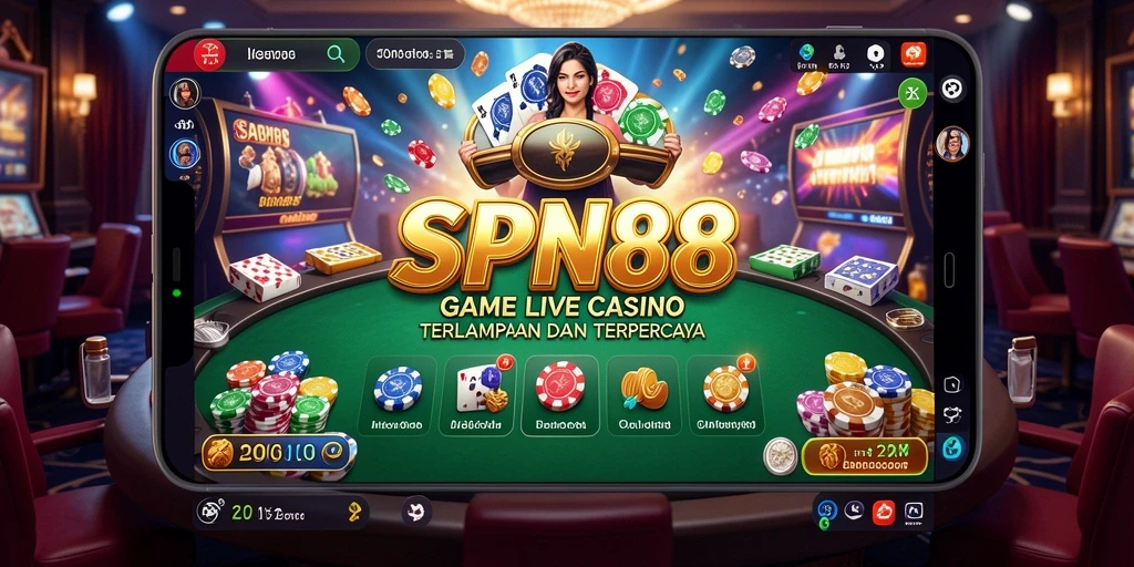 Gameplay Live Casino SPN88 dengan dealer profesional yang siap bermain.