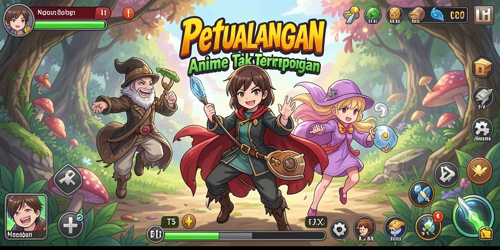 Tangkapan layar utama T6 menampilkan aksi dan karakter Anime yang dinamis.