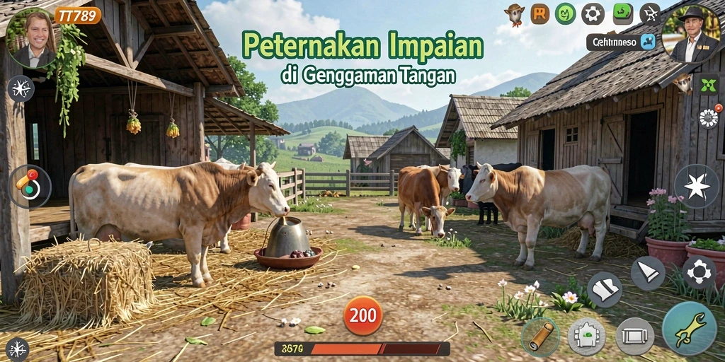 Tangkapan layar gameplay TT789 dengan aktivitas bertani yang seru.