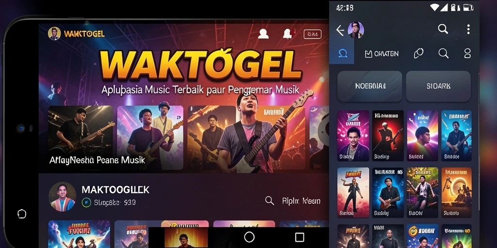 Tampilan utama WAKTOGEL dengan fitur interaktif musik.